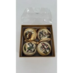 Alice in Wonderland Ornament Set BAM Exclusive 4pc Victorian Storybook Whimsical